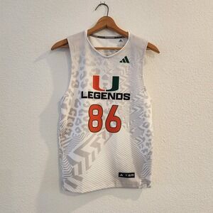 Miami Hurricanes x Adidas Elite Legends #86 white grey jersey size L